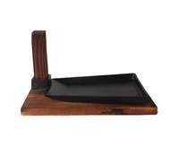 Assiette Sizzler en fonte à base en bois de qualité supérieure pour le service de restaurant et la salle à manger à la maison