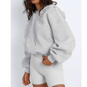 Sudadera Corta Informal para Mujer, Fabricada en Fábrica, 100% Algodón, Forrada, Color Personalizado, Ecológica, Transpirable, con Capucha, para Invierno - Product Image 3