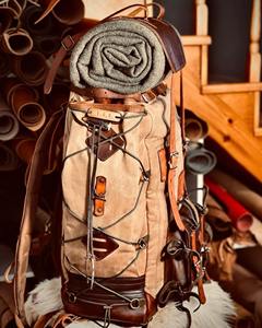 Leather Canvas Luxury <b>Backpack</b> Durable Vintage Travel School <b>Laptop</b> Large Capacity Lightweight OEM LCBP-0031 - Product Image 6