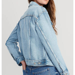 Chaqueta Vaquera Holgada para Mujer, con Botones, Casual, Elegante, Ecológica, Resistente a la Decoloración, Ropa Exterior de Moda, Proveedores de Moda al por Mayor - Product Image 3