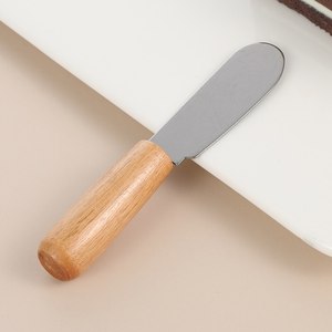 Couteaux à beurre et couteau à fromage de haute qualité avec manche en bois pour la cuisine, couteau à tartiner le beurre en acier inoxydable, trancheuse à fromage - Product Image 3