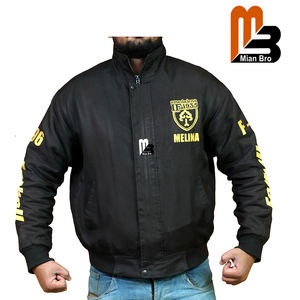 Customized Men's <b>Winter</b> <b>Sports</b> Windbreaker Jacket Fully Embroidered Loose Fit Canvas Fabric Coated Breathable Training Company - Product Image 3