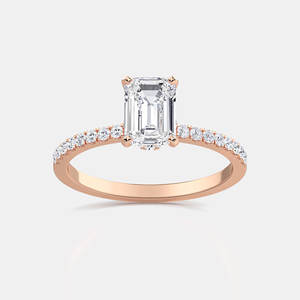แหวนเพชรที่ปลูกในห้องปฏิบัติการ1กะรัตมรกตซ่อนอยู่สำหรับงานหมั้นงานแต่งงานหรืองานเลี้ยง - Product Image 1
