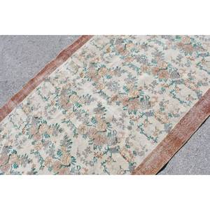 Classic Beige Brown 4.6 X 8.2 ft Wool <b>Rug</b> Turkish Patchwork Design for Entryway Living Room <b>Bedroom</b> Latex Rectangular Hallway - Product Image 5