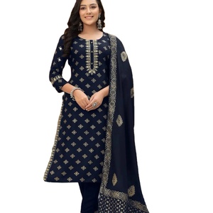 Último diseñador FABZONE Rayon Malai algodón Digital Chanderi impreso ocasión especial alta calidad mujeres indio pakistaní Kurti - Product Image 1