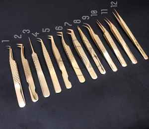 คีมหนีบขนตาปลอมสแตนเลสแบบญี่ปุ่น24K ด้ามเพชรคีมหนีบขนตาปลอม - Product Image 6