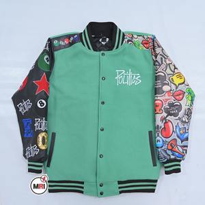 Haute demande Logo personnalisé haute qualité Chenille broderie manches longues en cuir Streetwear hiver hommes en cuir veste universitaire hommes - Product Image 5