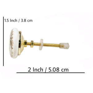 Boutons en céramique de fleur de travail en or de luxe marocain poignées de porte et de tiroir en métal pour armoire de cuisine et de chambre à coucher - Product Image 5