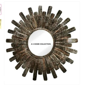 Espejo de pared de diseñador geométrico, accesorios decorativos de Metal para decoración del hogar, espejo montado en la pared de estilo Art Deco creativo - Product Image 1