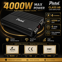 Amplificateur audio de voiture haute puissance 480 classe AB 4 canaux 4000W Stéréo pleine gamme 65W X4 RMS 4 ohms Amplificateur de puissance audio