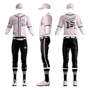 Kits de vêtements de sport de haute qualité entièrement personnalisés Maillot et pantalon confortables Boutons de sublimation complets Uniforme de baseball de grande taille - Product Image 4