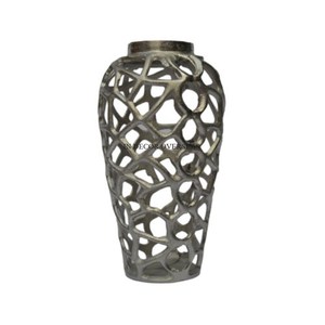 Nouveau modèle arrivée fantaisie Designer Heavy Duty métal fait argent fini Vase à fleurs pour mariage et fêtes décoration de Table - Product Image 1