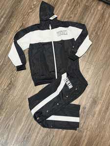 Conjunto de ropa deportiva personalizada, conjunto de chaqueta y pantalones de nailon ligeros, chaqueta cortavientos informal para correr con cremallera a prueba de viento, prendas de vestir exteriores - Product Image 6