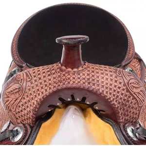 Selle de cheval occidentale en cuir de qualité supérieure et de qualité supérieure | Confort fabriqué à la main, arbre durable, idéal pour les sentiers d'entraînement, le baril et le rodéo - Product Image 5