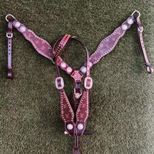 Cabecera de cuero con accesorios personalizados para caballos con coraza para montar a caballo, diseño occidental - Product Image 6