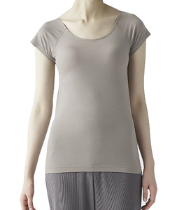 Camiseta de felpa de moda de lujo para mujer, ajustada, 100% de algodón, ecológica, transpirable, elegante, decoración con remaches, servicio OEM - Product Image 2