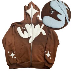 Sweats à capuche épais et lourds à impression bouffante 3D personnalisés de haute qualité à épaules tombantes Streetwear pull à capuche avec logo personnalisé - Product Image 2