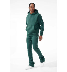 Survêtements décontractés pour hommes avec logo personnalisé de qualité supérieure, sweat-shirt à col rond, jogging empilé, survêtement lourd - Product Image 4