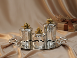 Bandeja de Acero Inoxidable Ecológica de Estilo Europeo Moderno con Tapa Dorada en Forma de Calabaza |   Organizador de Vajilla de Cocina Premium - Product Image 2