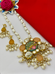 ชุดจี้บาร็อคโบราณ Mala สำหรับผู้หญิงและเด็กผู้หญิงเครื่องประดับชาติพันธุ์พร้อมเครื่องประดับแบบสัมผัสคลาสสิกของราชวงศ์สำหรับชุดลำลองและเทศกาล - Product Image 2