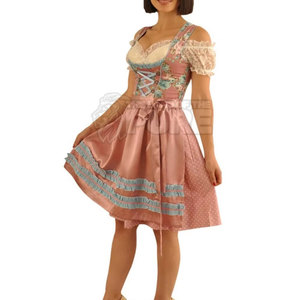 Robe Dirndl à manches courtes en coton/polyester, style bavarois miniature, design OEM unique, robe Dirndl pour l'Oktoberfest, prix de gros - Product Image 3