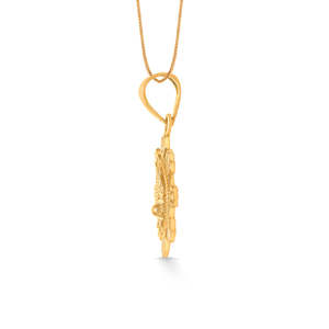 Colgante Religioso Unisex de Oro Amarillo con Diseño de Trishul - Product Image 3