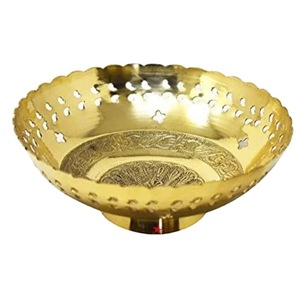 <b>Silver</b> Color Bowl With Leaf Handle Handmade Metal Brass <b>Dip</b> Bowl Gold Color Finished for Fruits & Table Decoration Restaurant - Product Image 4