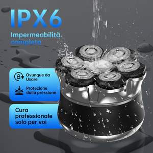Afeitadora Eléctrica Recargable por USB para Hombres, Rasuradora de Cabeza Calva con Cabezales Giratorios, Pantalla LED, Recortadora de Barba Húmeda/Seca, Lavable - Product Image 1
