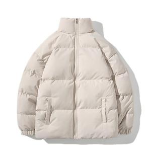 Veste matelassée respirante avec logo personnalisé OEM, couleur unie, épaisseur standard, manteau d'hiver chaud pour hommes, vente en gros, taille plus, col roulé - Product Image 1