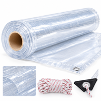 Bâche transparente avec œillets 6x6,5 pieds, robuste, imperméable, résistante aux déchirures, bords renforcés, épaisseur 14 mil, pour usage extérieur et tentes