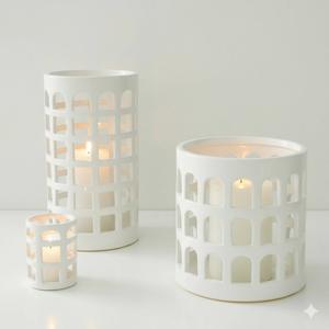 Ensemble de bougeoirs en métal vert en gros, motif floral découpé, lanternes votives pour la décoration de table de mariage à domicile - Product Image 5