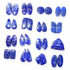 Lapis Lazuli Cabochon หินอัญมณีหลวมคู่เข้ากันควอตซ์สำหรับต่างหู - Product Image 5