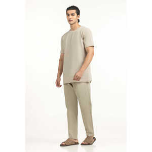 Camisetas de Punto de Corte Regular de 280 g MN-TS-SS25-009, Camiseta Oversize Lisa Teñida con Diseño Comprimido y Estampado DTG - Product Image 2