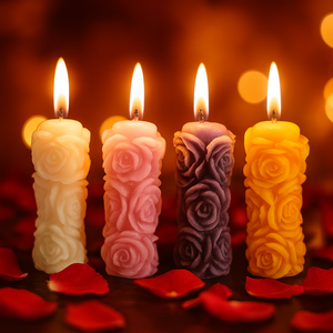 Nectar | Luxury Rose Pillar Scented <b>Candle</b> | Ideal for Valentine, Anniversary, Romantic Décor & Gifting| Set of 14 - Product Image 2