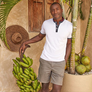 Ultifresh Unisex Casual Washed Double Pique Ace Collar Blank Solid Knit Eco-Friendly Certified Polyester Cotton Regular <b>T</b>-<b>Shirt</b> - Product Image 3