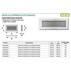 Griglie e Registri di Aspirazione dell'Aria in PVC Bianco Tecnosystemi - Product Image 2