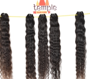 Máquina doble trama virgen India paquete sin procesar 100% procesamiento ninguno cutícula alineada extensiones de cabello humano al por mayor - Product Image 1
