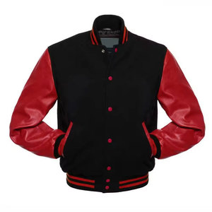แจ็กเก็ตเบสบอลของผู้ชายเสื้อแจ็กเก็ตสีตัดแขนยาวสีมีสไตล์ - Product Image 2