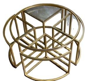 Table basse en verre rond moderne/verre rond de luxe combinaison de table basse moderne simple pour petit salon - Product Image 5