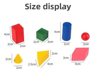 Juego de Sólidos Geométricos de Madera Coloridos en 3D para Estudiantes de Primaria, Aprendizaje Temprano para Niños, Suministro Directo de Fábrica - Product Image 2