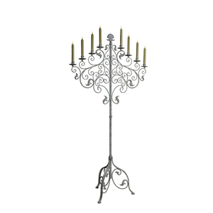 Candelabros decorativos para boda, centro de mesa festivo y para fiesta, portavelas y soporte, Color plateado, 8 brazos para exhibición - Product Image 1