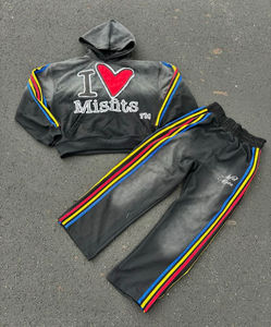 Jogging Suit 100% Poliéster Chándal Grueso Pesado Chándales Unisex Pantalones de chándal y Sudadera con capucha Conjunto Hombres - Product Image 4