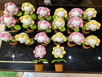 Penjualan laris 2025 pot bunga aster Crochet buatan tangan cantik hadiah Festival Dekorasi Rumah hadiah bunga rajut hadiah Crochet bunga