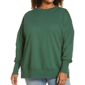Ropa de gimnasio de alta calidad para mujer, suéter de cuello redondo, sudaderas de gran tamaño, sudaderas de algodón orgánico 100% - Product Image 4
