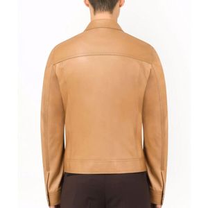 Veste en cuir respirante tendance et populaire pour hommes et unisexe, col montant, logo frontal, best-seller, prix bas, coupe-vent, imperméable - Product Image 5