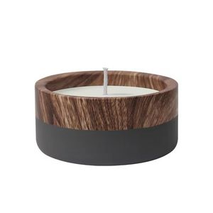 Autocollant d'étiquette personnalisée pour pot à bougie noir avec couvercle et design en marbre onyx - Product Image 1