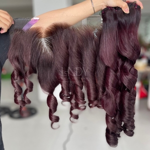 Cabello crudo de alta calidad Resalte paquetes de color rizado con frontal y paquetes para hacer pelucas - Product Image 3