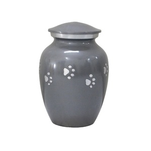 High Quality Aluminium Cremation <b>Pet</b> <b>Urns</b> With Paw Print And Yellow Color Finished Metal Funeral <b>Urns</b> For Human Ashes - Product Image 5