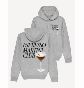 Sudadera con capucha de algodón regular personalizada, sudadera gris brezo, Sudadera con capucha Espresso Martini Club - Product Image 1