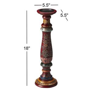 Porte-bougie en bois rouge design pour la décoration de la maison, élégant présentoir de table, accent élégant pour le salon et la chambre à coucher - Product Image 4